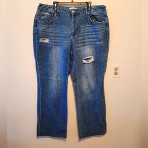 Fashion Nova Ripped Straight Leg Jean.